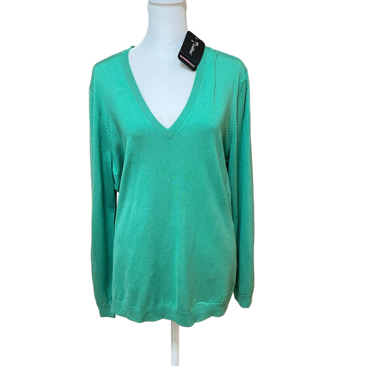 Golftini Stretch V-Neck Sweater (w/logo) - Kelly Green - X-Large - Skorzie