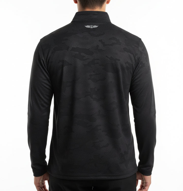 Straight Down Men's Golf Quarter Zip Sherman Black Size L
