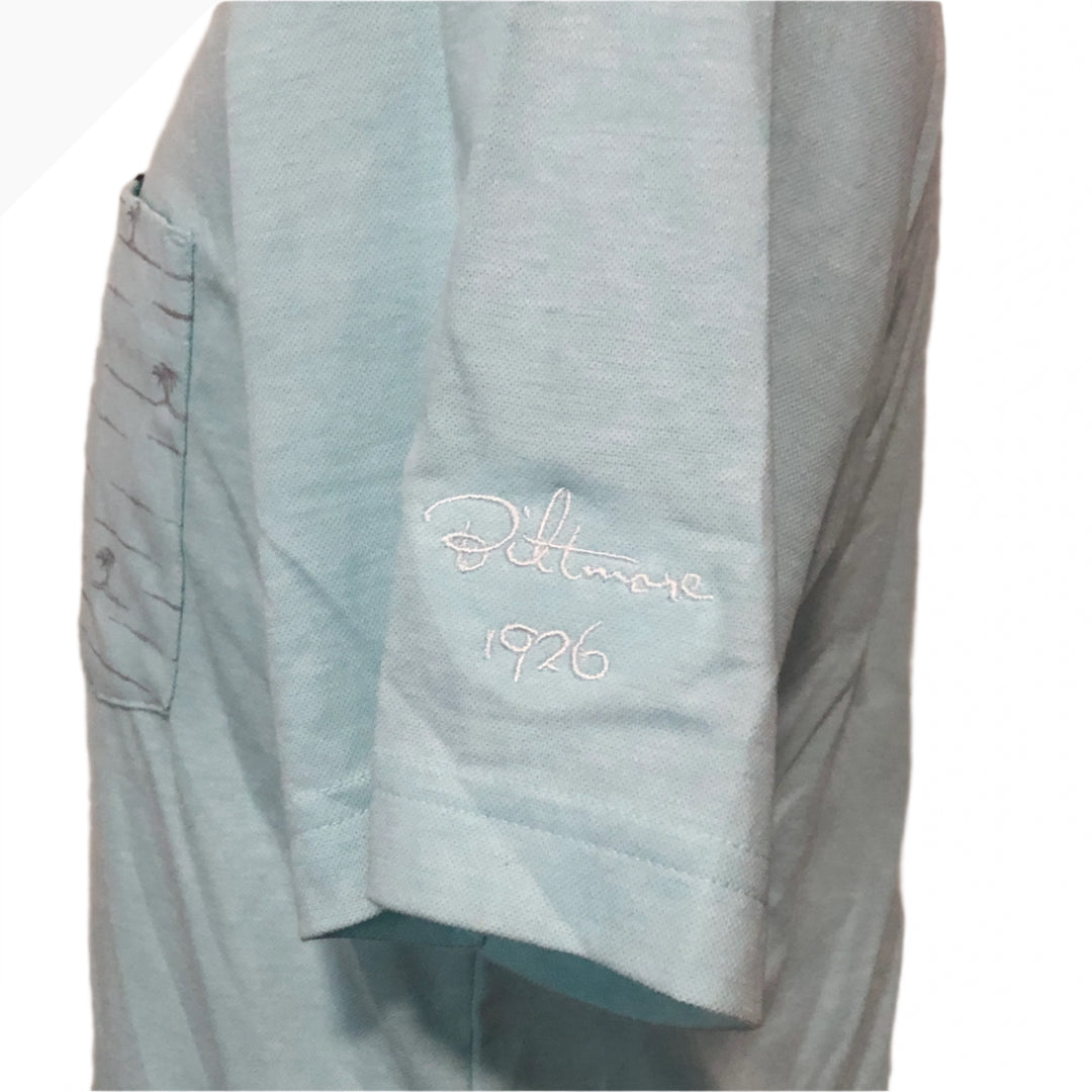 Travis Matthew Bay Swim Polo (w/ logo) - Heather Blue - Small - Skorzie