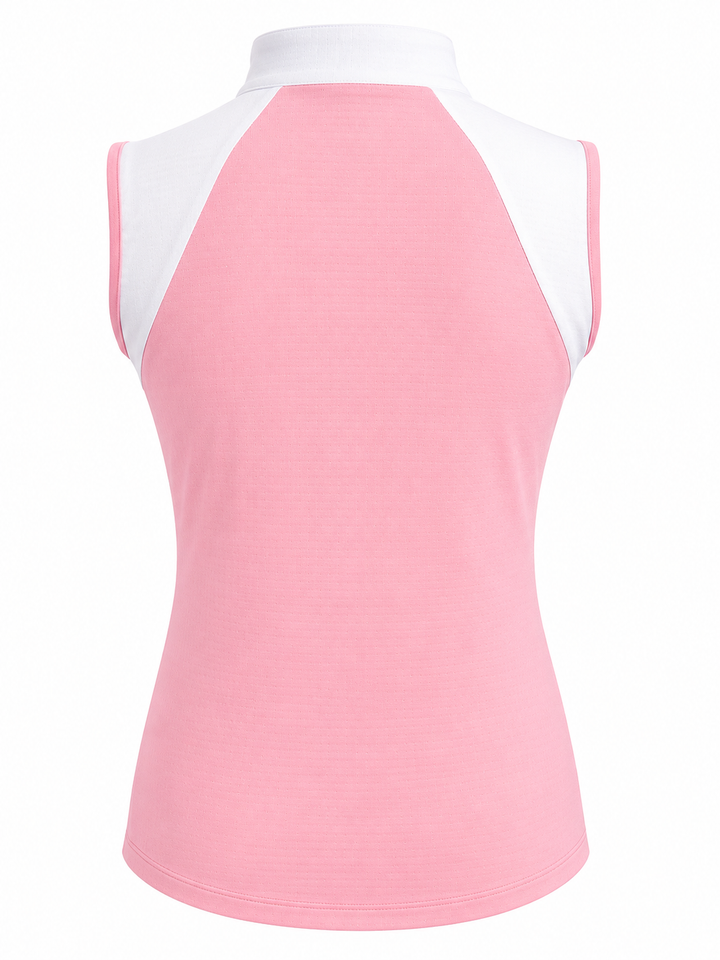 G-Lifestyle Color Block Sleeveless Performance Top - Pink/White