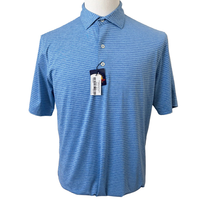 Johnnie-O Arnold Striped Polo (w/logo) - Biscayne - Small - Skorzie