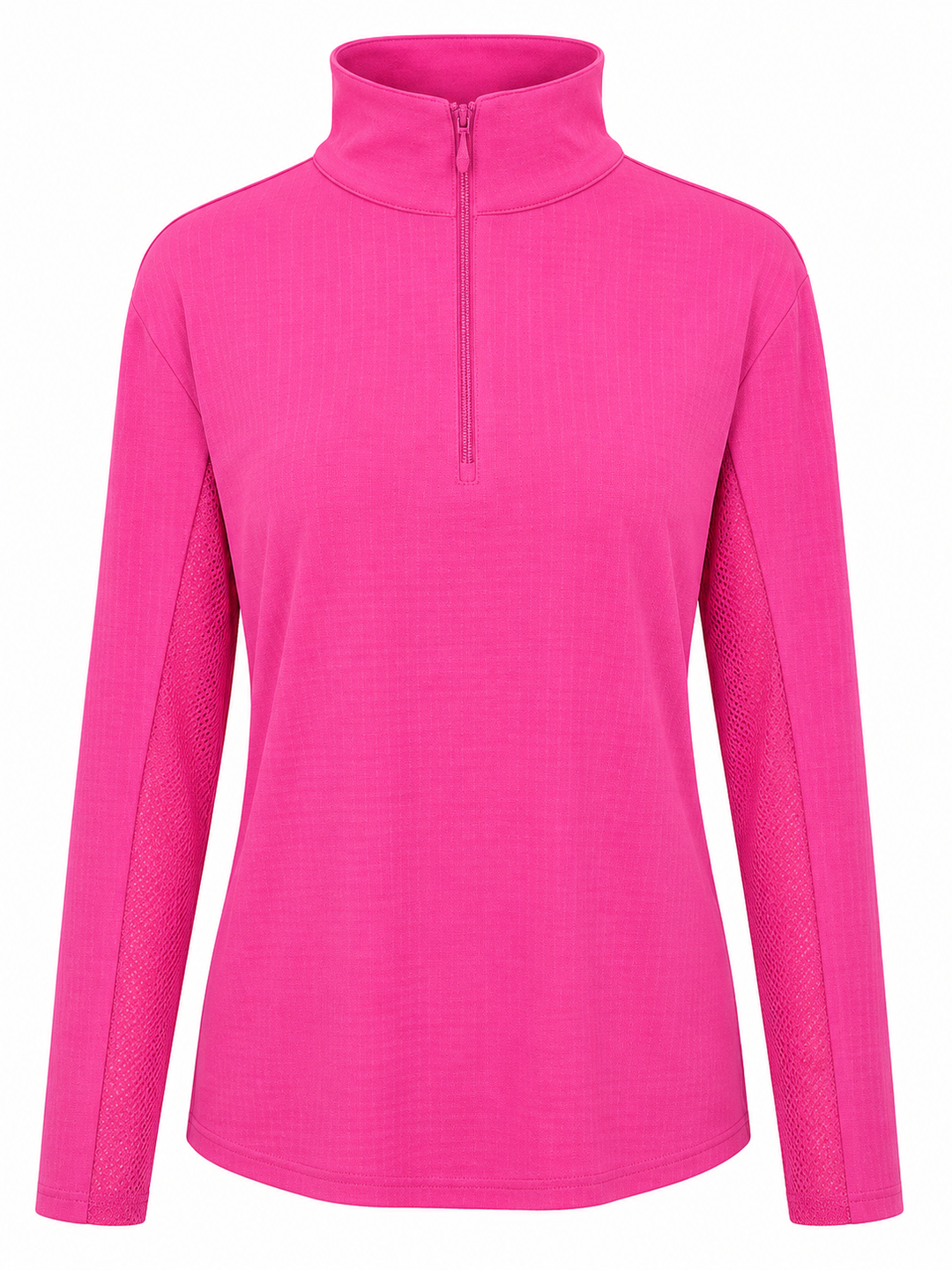 IBKUL Solid Long Sleeve Zip Mock - Raspberry