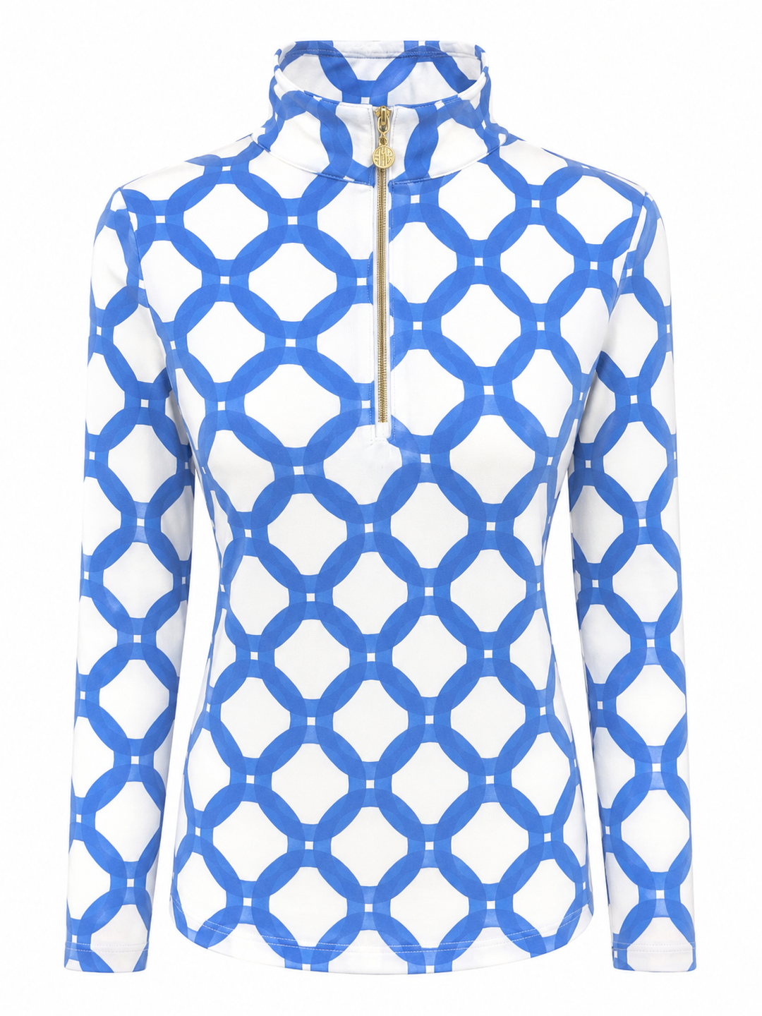 G-Lifestyle Long Sleeve Quarter Zip Top - Circle Geo Peri