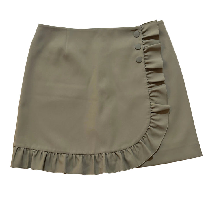 Tory Burch Tech Twill Ruffle Skort (16.5") - Olive - 6 - Skorzie