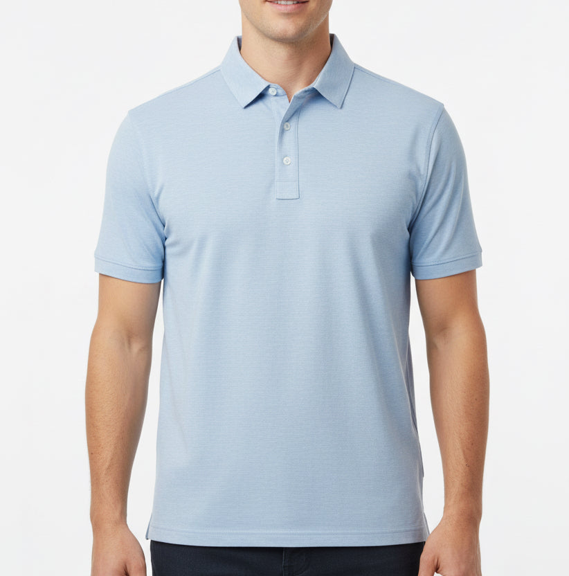 Straight Down Men's Golf Polo Dodge Blue Shade Size L