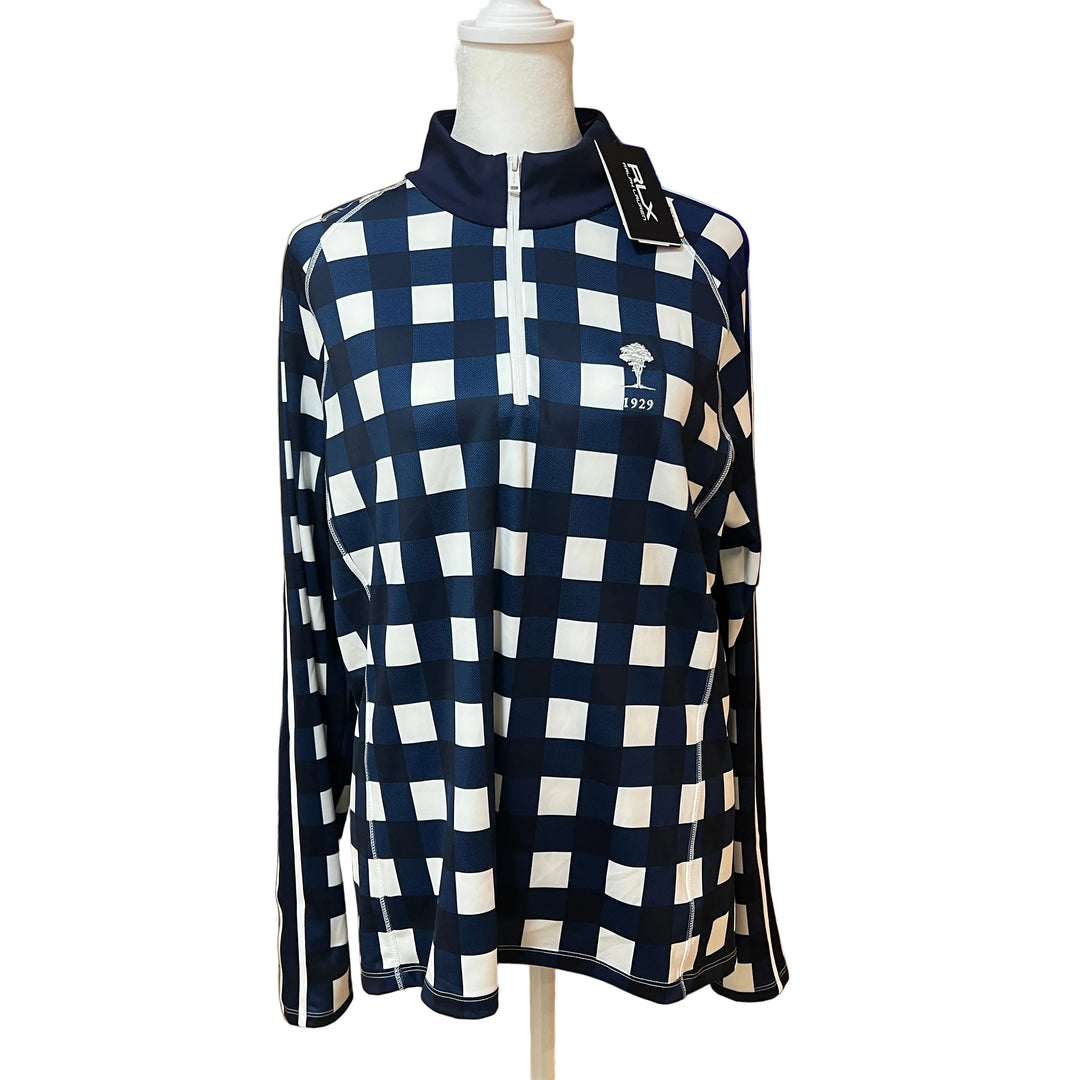 RLX Stretch Interlock 1/4 Zip Mockneck (w/logo) - Navy/White - Skorzie