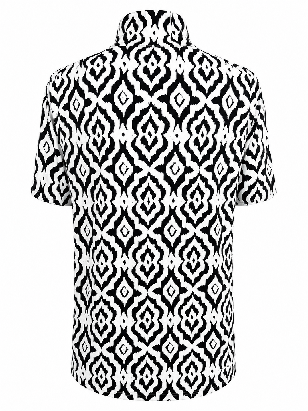 IBKUL Hollie Short Sleeve Zip Mock - Black/White