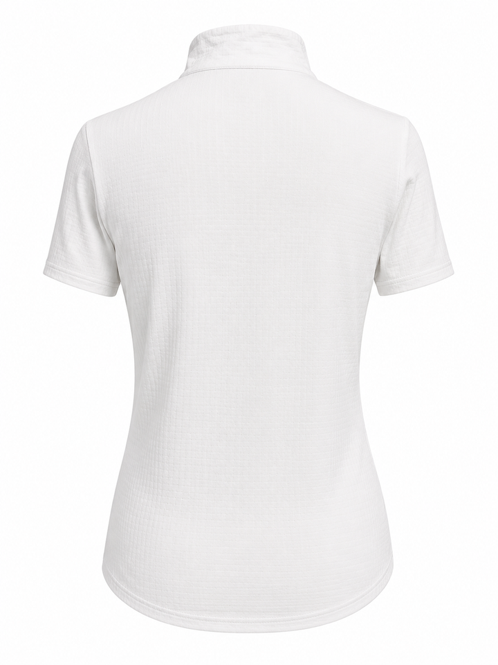 IBKUL Short Sleeve Quarter Zip - White - Small