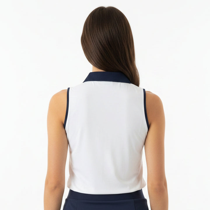 Original Penguin Women's Golf Polo Button Sleeveless White Size S