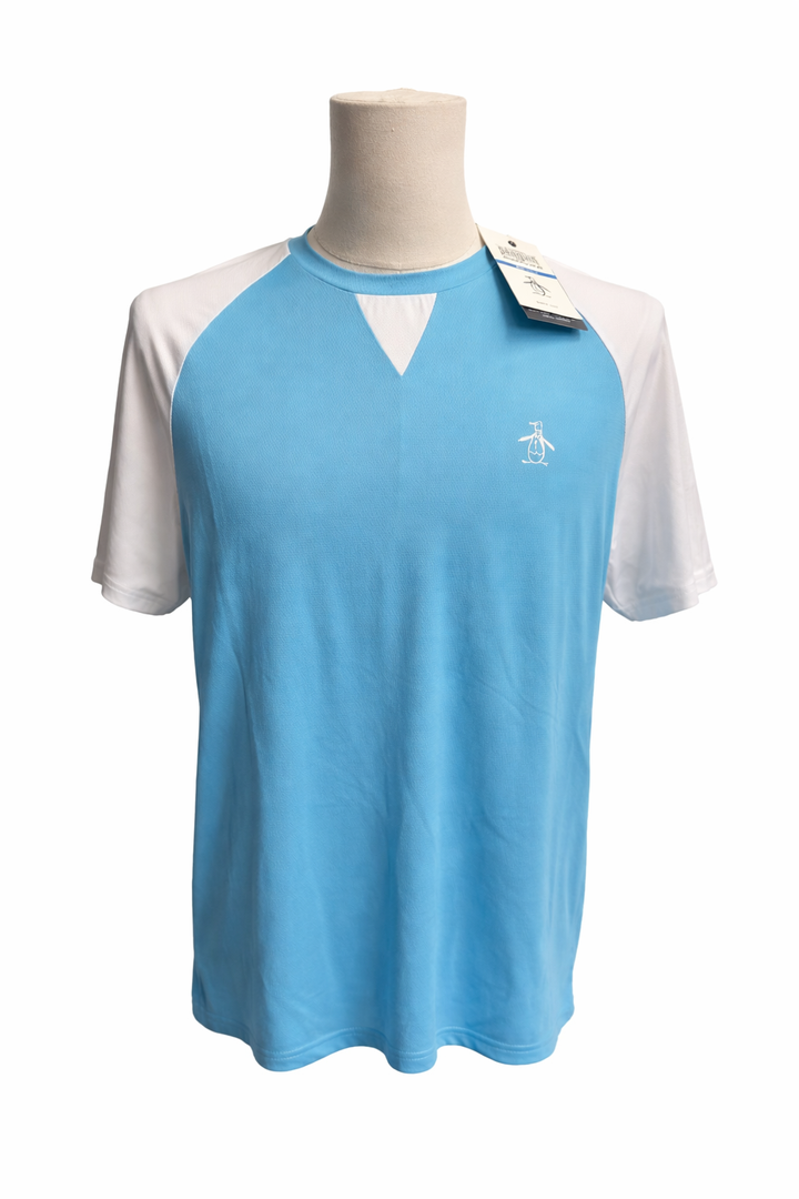 Penguin Color Blocked Tennis Tee - Light Blue - Medium - Skorzie