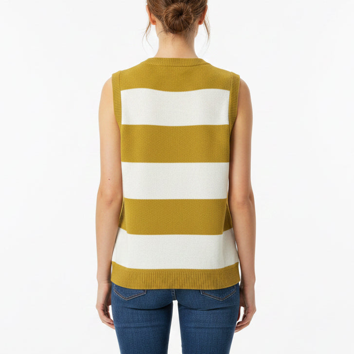 Fore All Women's Sweater Vest Sailor Avo/Sugar Stripes Size M