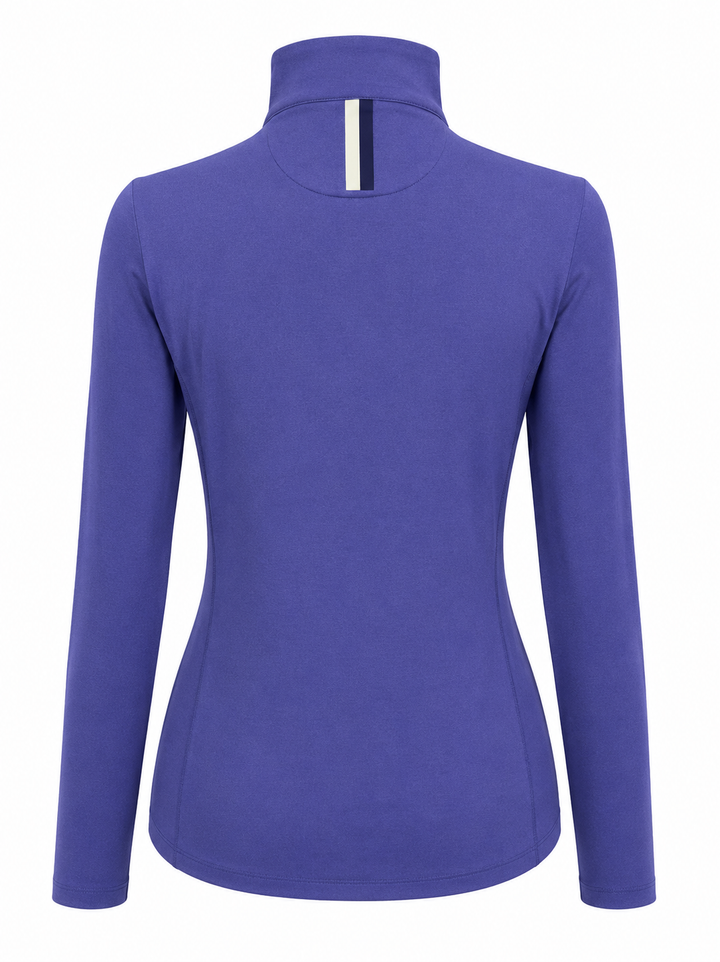 Rhoback Women's Quarter Zip (w/ Logo) - Heather Flag Blue - Large - Skorzie