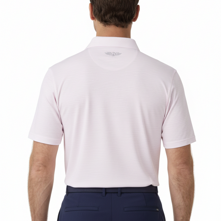 Straight Down Men's Golf Polo Campus Stripe Lilac Size L