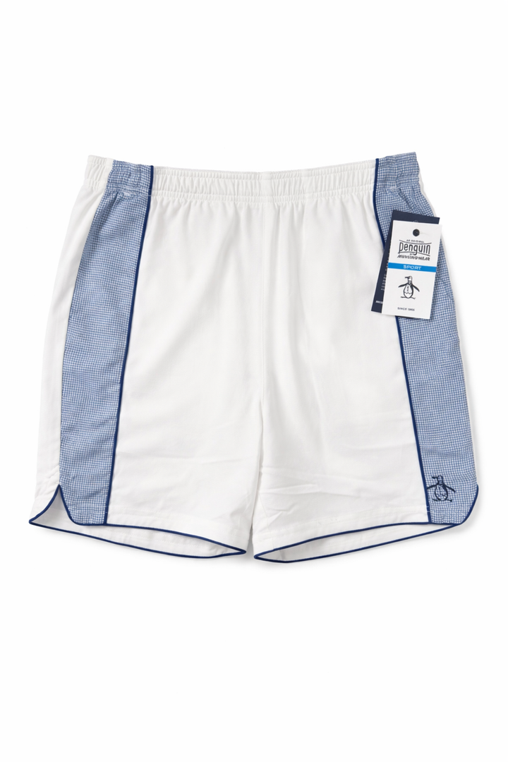 Penguin Men's White/Navy Tennis Shorts - Medium - Skorzie