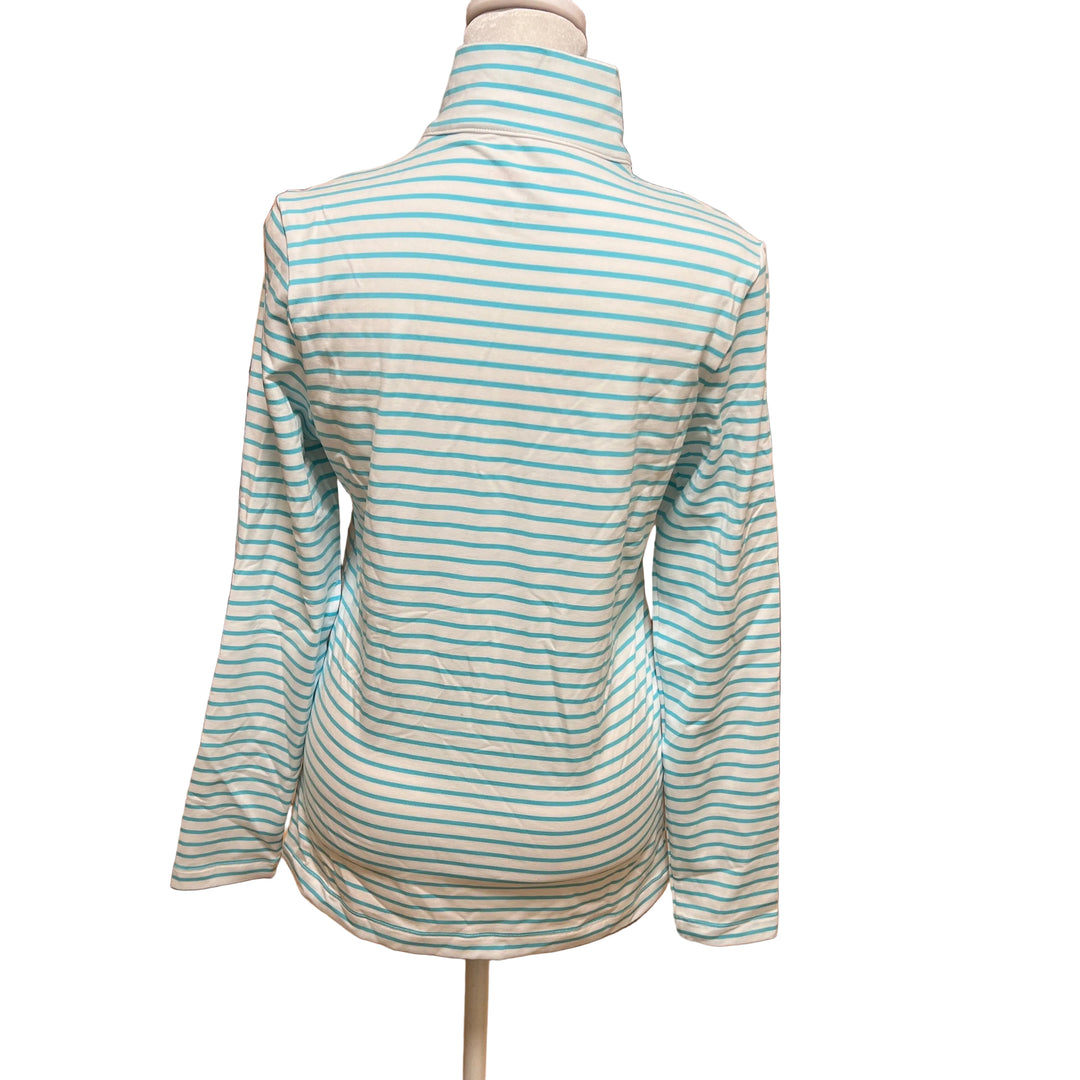 Lohla Sport Gemma Striped Top - White/Ocean - Medium - Skorzie
