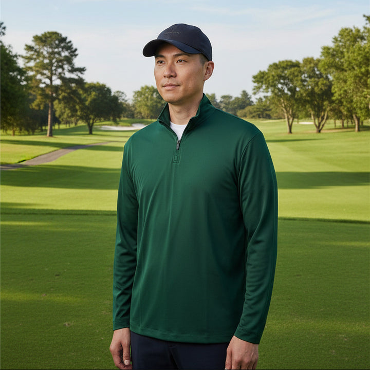 Holderness & Bourne Mens Long Sleeve The Bell Pullover (w/logo) - Forest Green