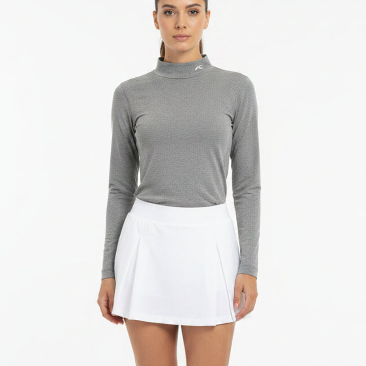 KJUS Women's Golf Top Baselayer Turtleneck (w/logo) Steel Grey