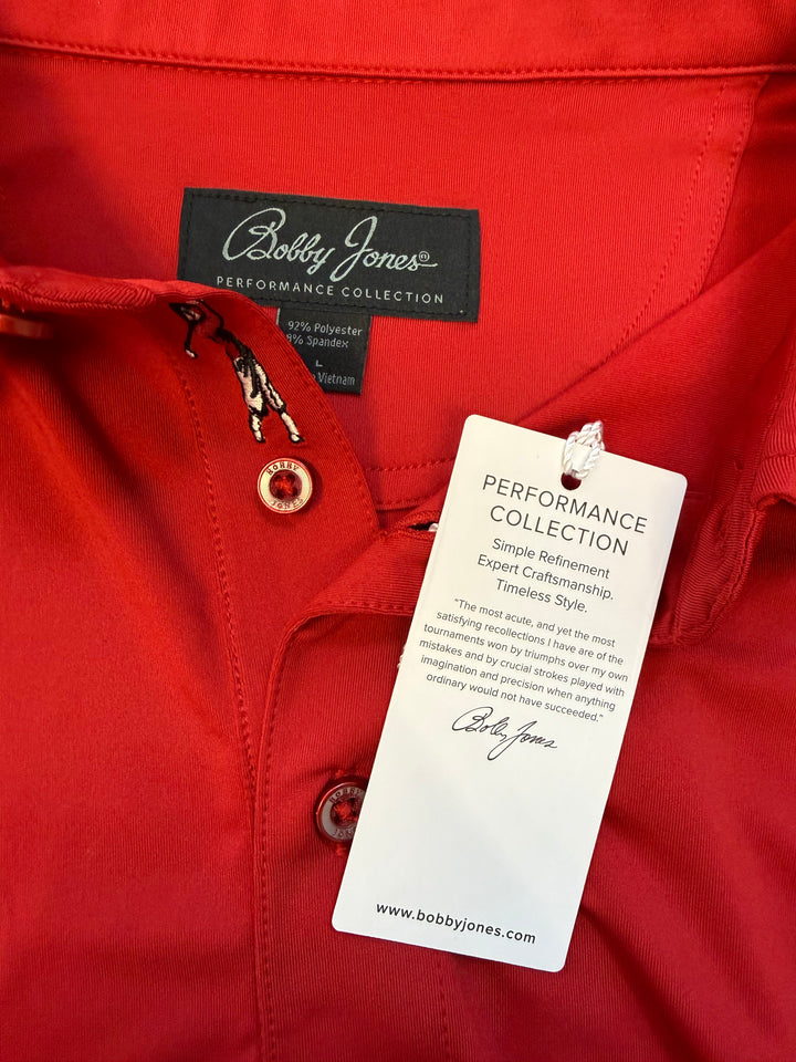 Bobby Jones Red Performance Jersey Polo - Large