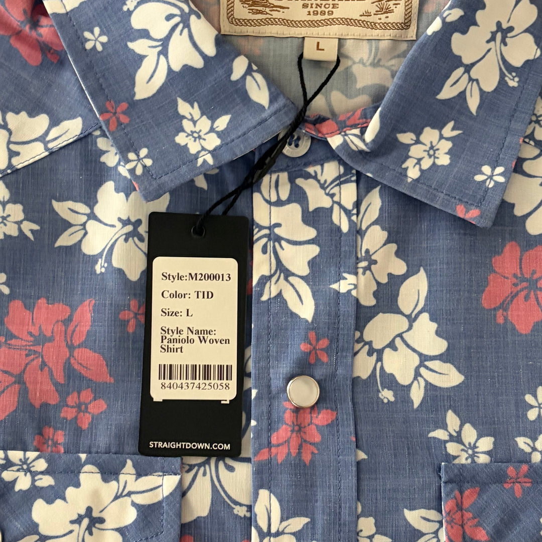 Straight Down Men's Shirt Paniolo Woven Tidal Size L