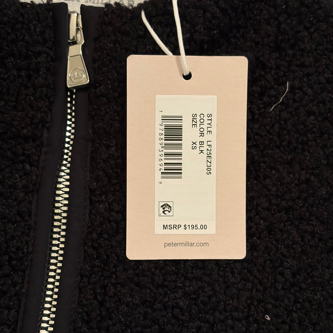 Peter Millar Women's Golf Vest Tilly Bonded Sherpa (w/ logo) Black Size XS