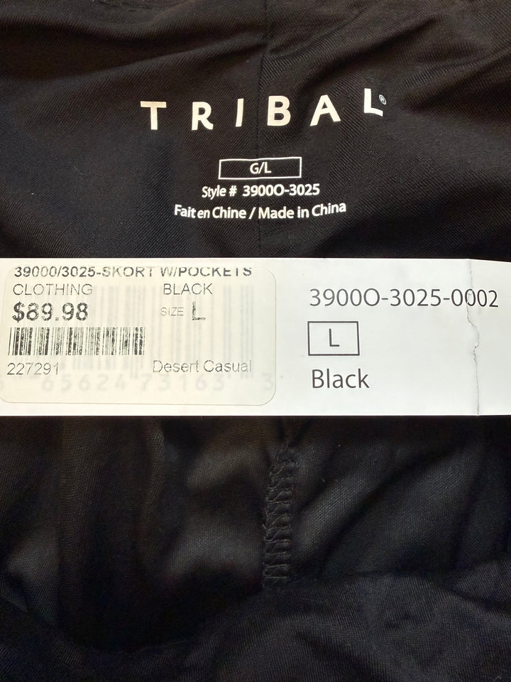 Tribal Pull-on Golf Skort with Pockets (18") - Black - Large