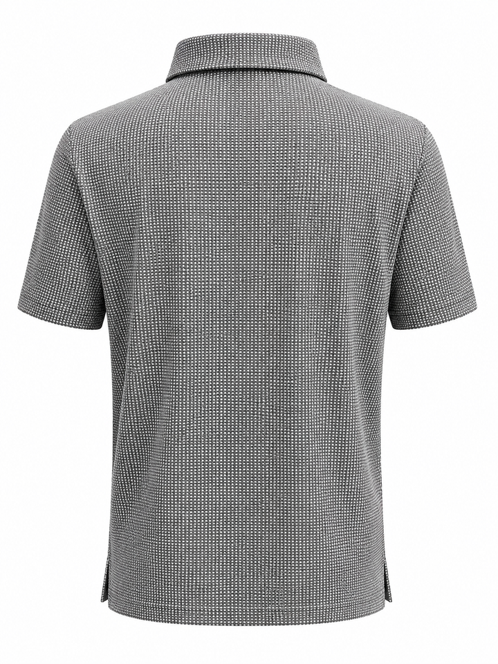 Bobby Jones Performance Gingham Jacquard Polo - Black - Large