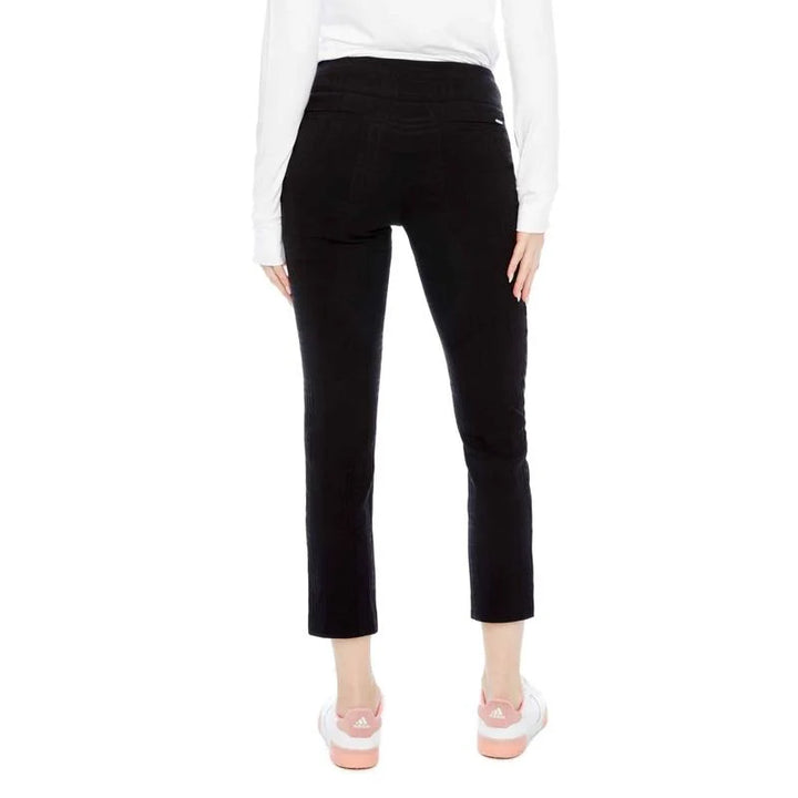 Swing Control Womens Jacquard Plaid Ankle Pant - Black
