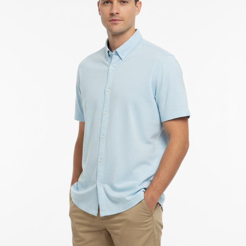 Linksoul Men's Golf Polo Button Down (w/logo) Sea Blue Size XXL (FINAL SALE ITEM)