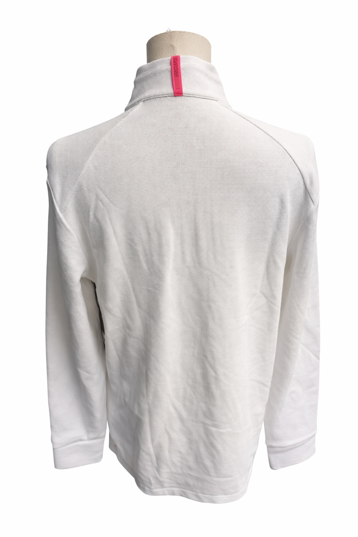 G/FORE Men's Brushed Back Tech Quarter Zip Pullover - Snow - Medium - Skorzie