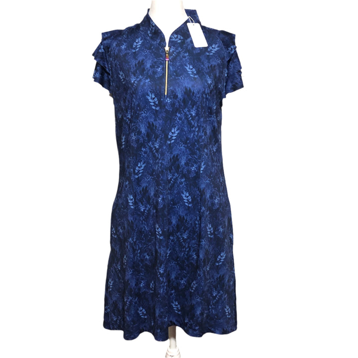 Greg Norman Winona Stretch Short Sleeve Dress - Marina - Medium - Skorzie