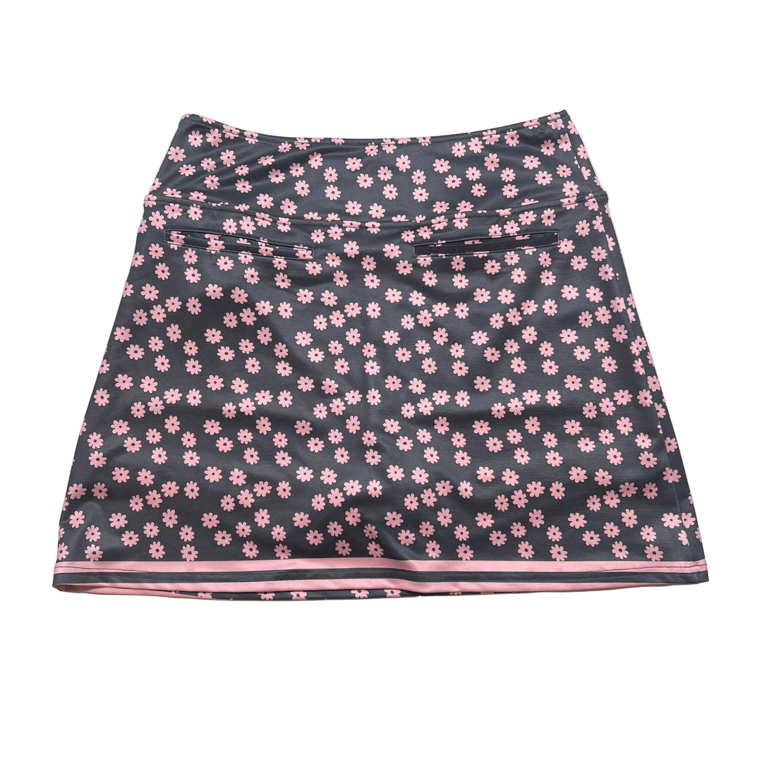 Golftini Tee Time Skort (16.5") - Grey/Pink Flowers - Small