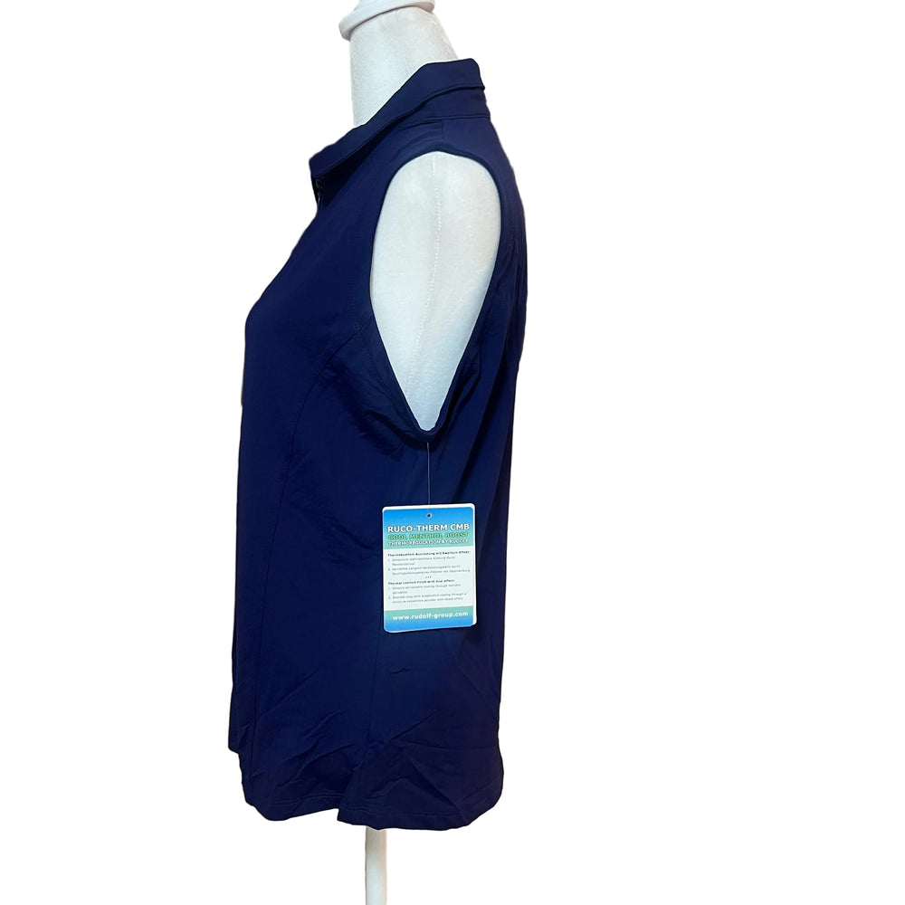 G Lifestyle Sleeveless Zip Polo - True Navy - Large - Skorzie