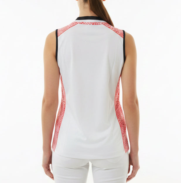 Lohla Sport Womens Golf S/L Polo Coral Snake Print White Size S