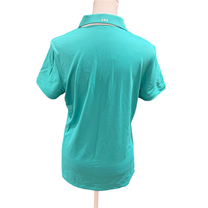 Swing Control Button Up Velocity Polo - Turquoise - Small - Skorzie