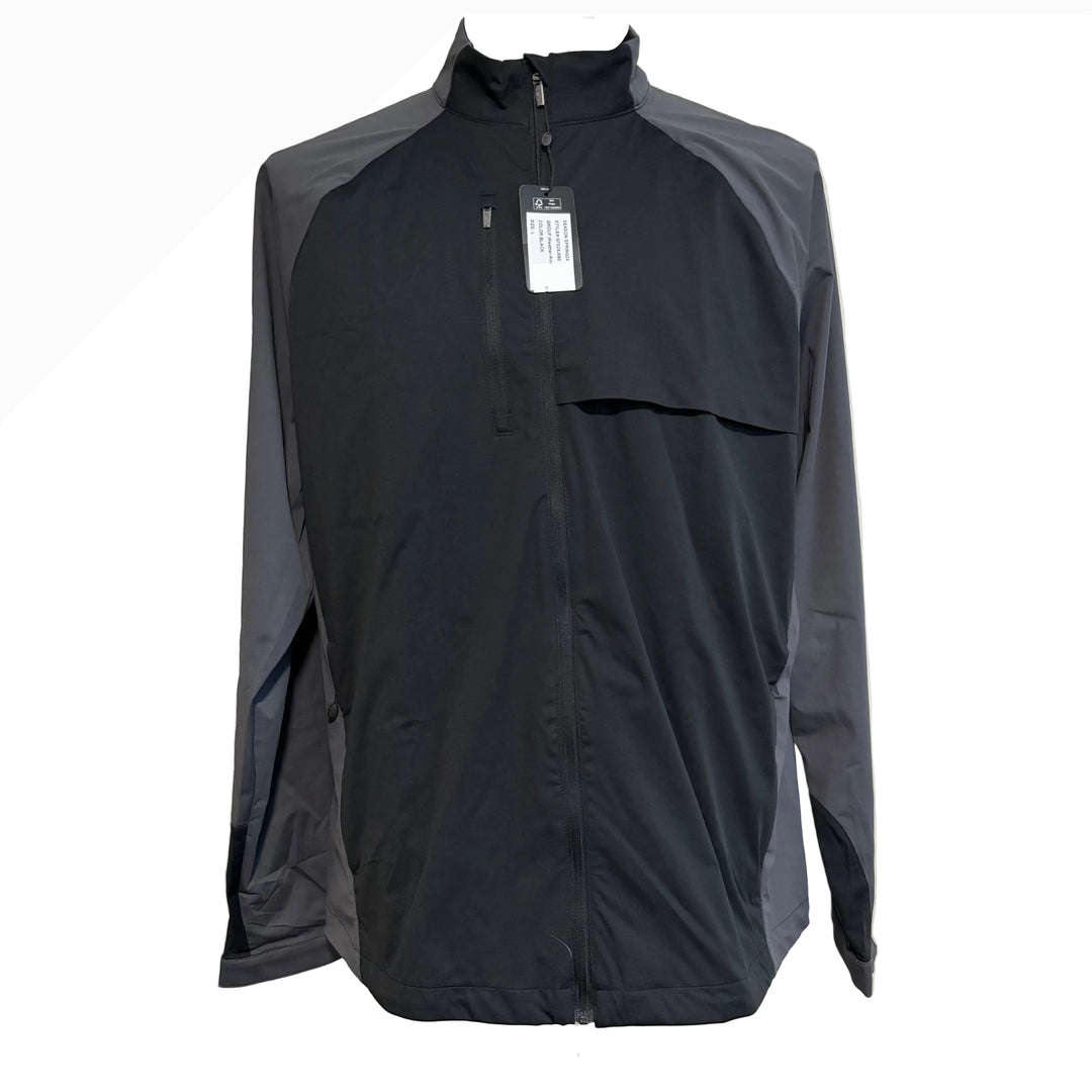 Greg Norman Weatherknit Block Full-Zip Jacket - Black/Charcoal - Large - Skorzie