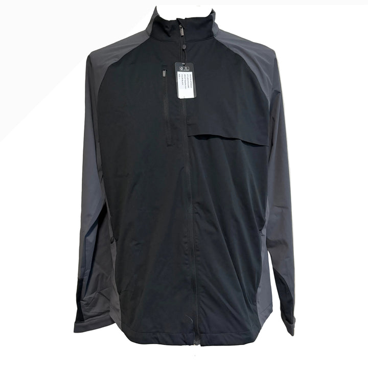 Greg Norman Weatherknit Block Full-Zip Jacket - Black/Charcoal - Large - Skorzie