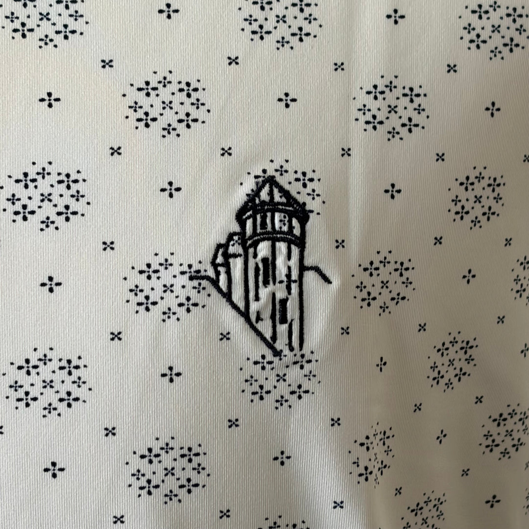 Bobby Jones Performance Jersey Floral Print Polo (w/ logo) - White - Skorzie