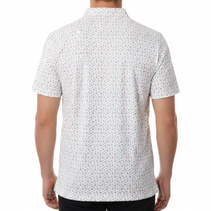 Straight Down Men's Golf Polo Pimento Cheese White Size L