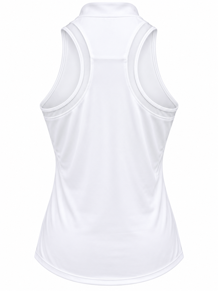 Lucky In Love My Favorite Racerback Zip Tank - White