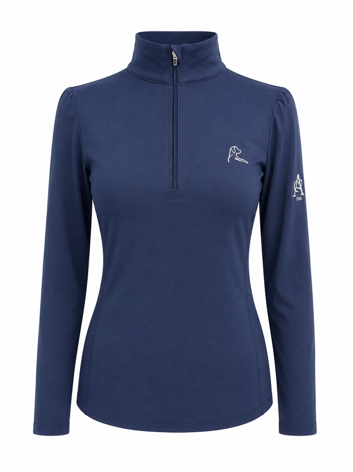 Rhoback Women's Quarter Zip (w/ Logo) - Fleet Navy - XS - Skorzie
