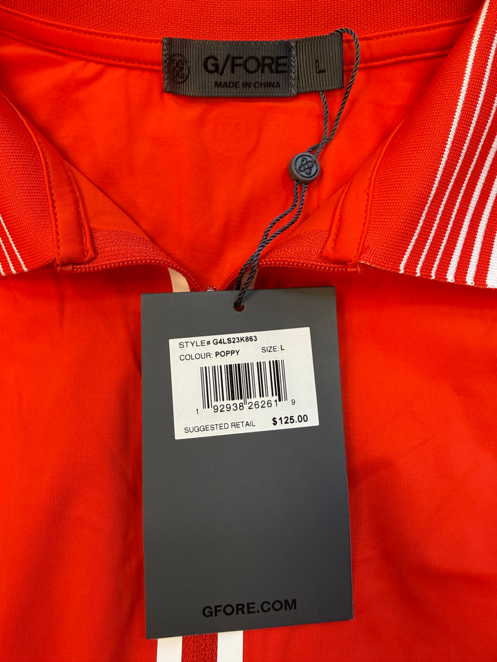 G/FORE Ladies Tech Pullover (w/ logo) - Poppy Red - Large