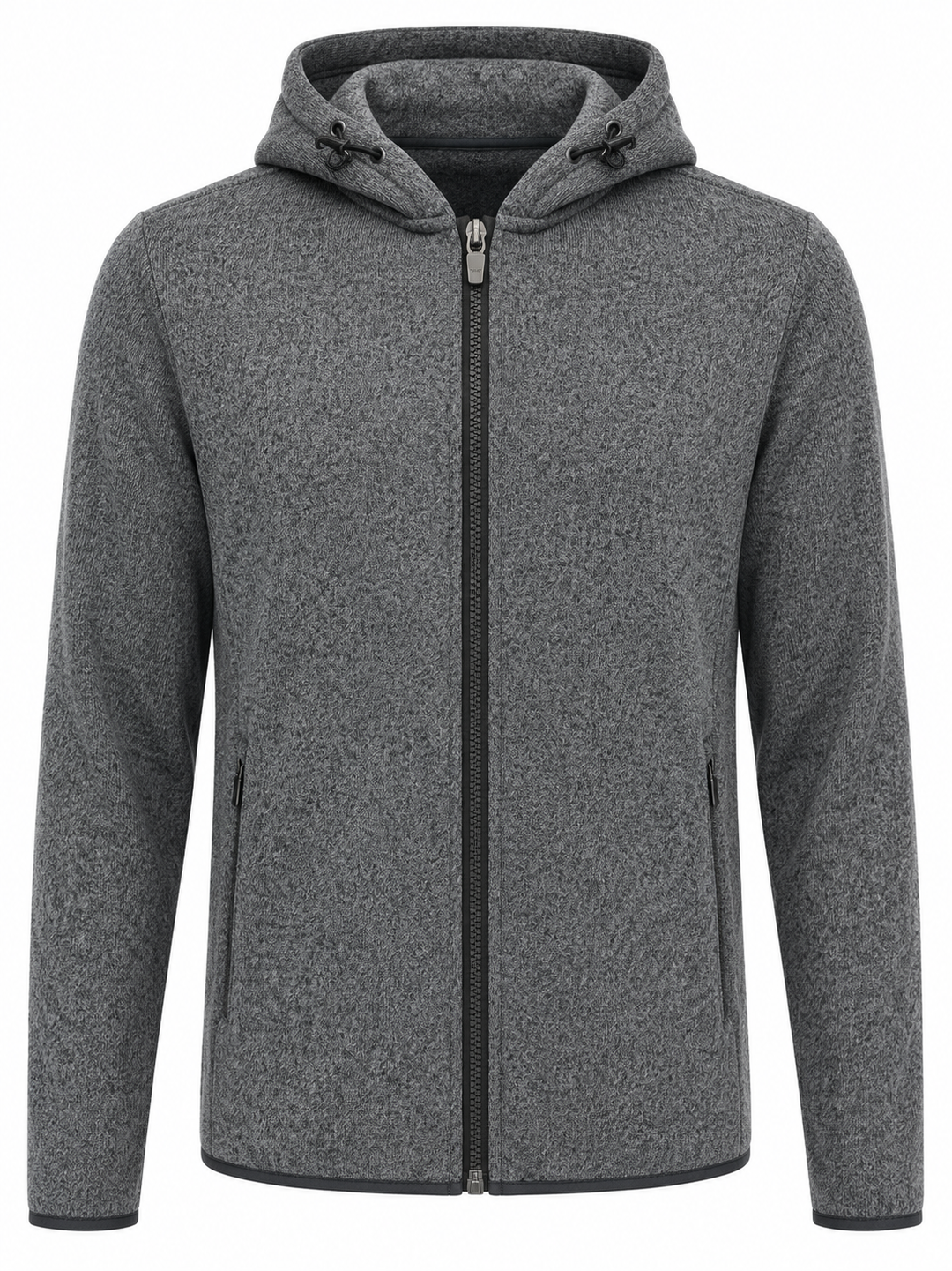 Bobby Jones Full Zip Performance Fleece Hoodie Jacket - Black Heather - Medium