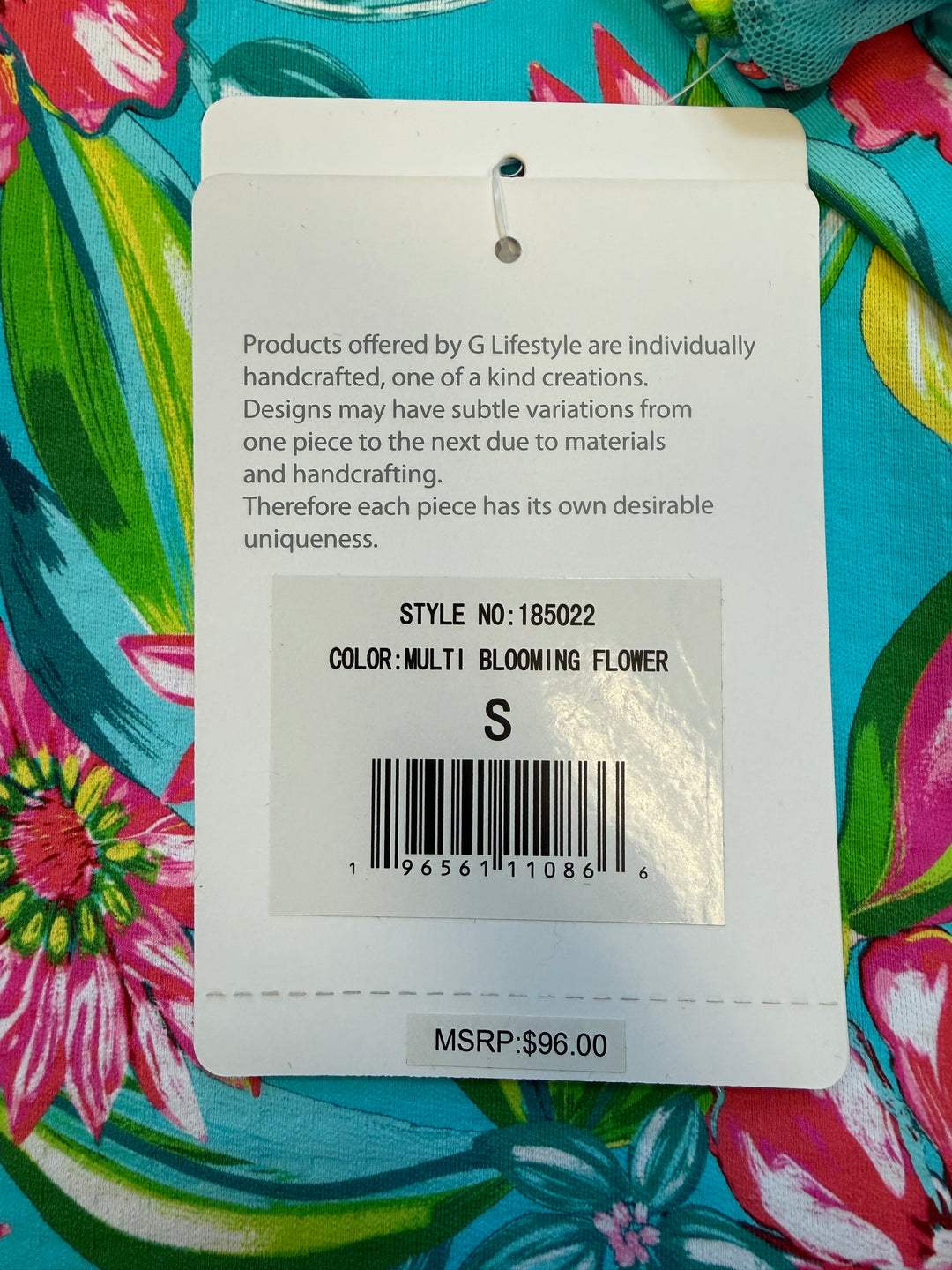 G-Lifestyle Long Sleeve Quarter Zip - Multi Blooming Flower - Small