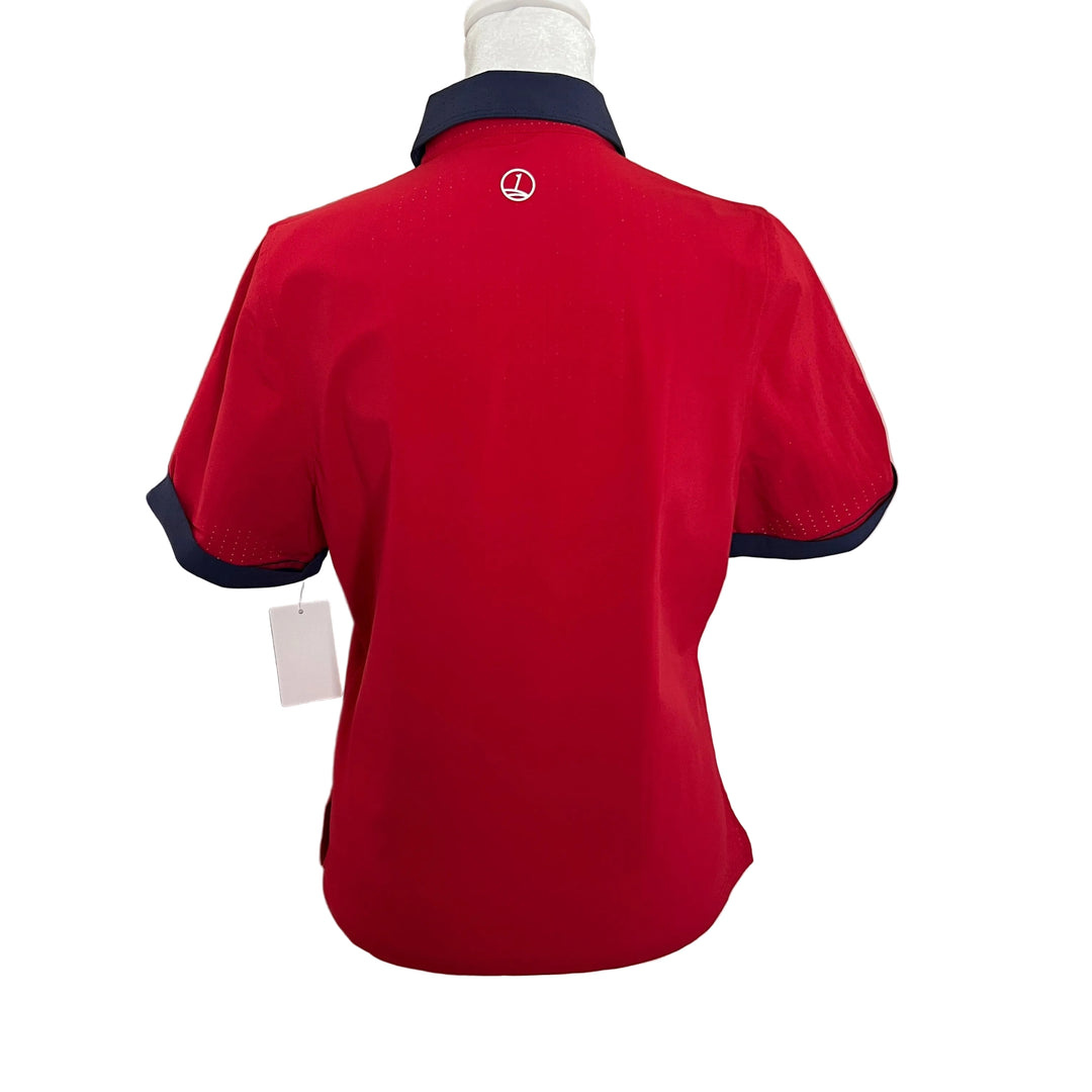 March First Relax Polo - Cherry/Navy - Small - Skorzie
