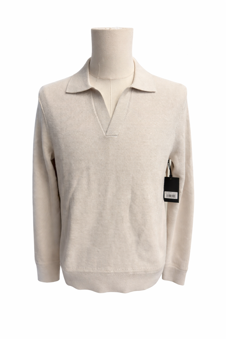 G/FORE Johnny Collar Cooling Cotton Sweater Polo - Pumice - Medium - Skorzie