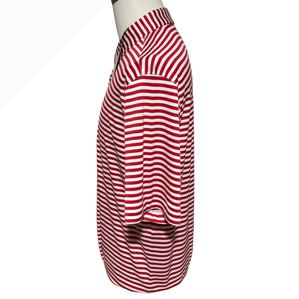 Greg Norman Recycled Microlux Stripe Polo - British Red/White - Large - Skorzie