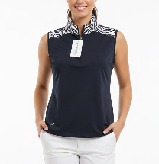 Daily Sports Women's Golf Polo Lens S/L Navy Size L