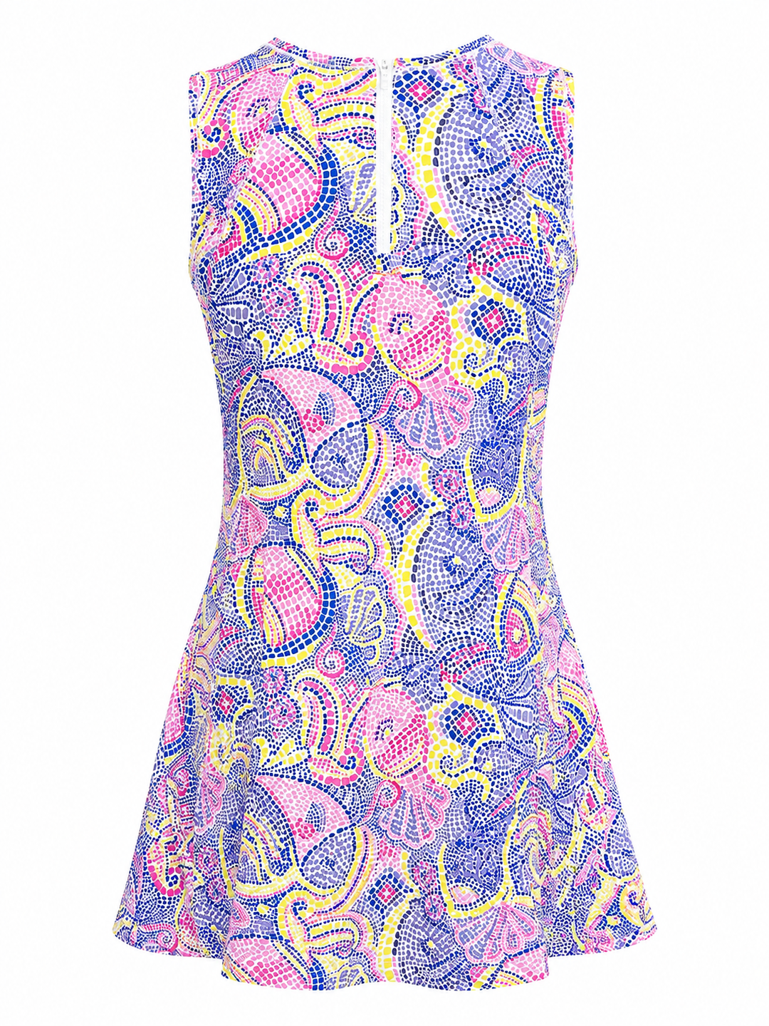 IBKUL Mariel Sleeveless Tennis Dress - Purple Multi Fish