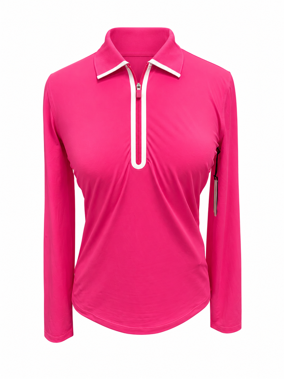 G/FORE Silky Nylon Long Sleeve Zip Polo - Knock Out Pink - Small