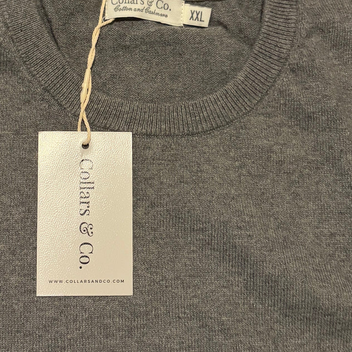 Collars & Co Men's Golf Sweater Luxury Touch Crew Neck Grey Size XXL